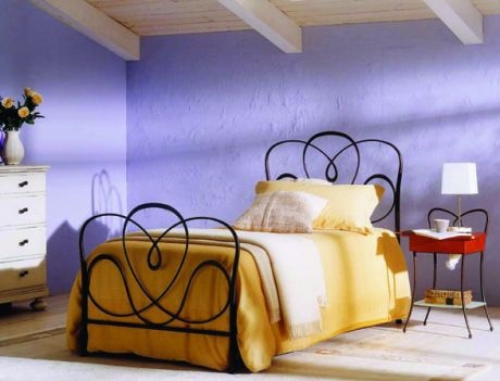 Single bed on a metal frame with footboard Mirto, Bontempi Casa