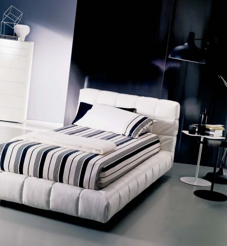 Single bed with fabric or leather Apollo, Bontempi Casa