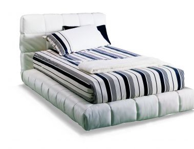 Single bed with fabric or leather Apollo, Bontempi Casa