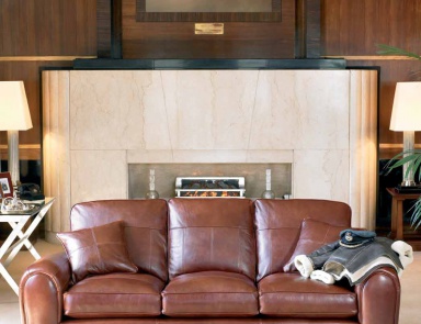 Three seater sofa in leather upholstery, Duresta