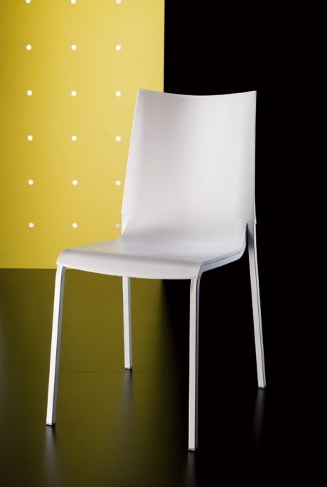 Stackable chair on a steel base, Eva, Bontempi Casa
