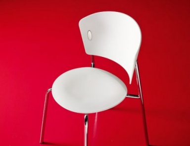 Stackable chair on a steel base, Gio Bontempi Casa