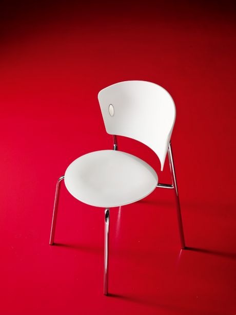 Stackable chair on a steel base, Gio Bontempi Casa
