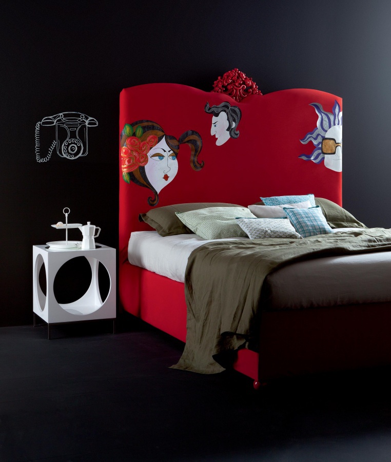 Bed with high headboard Samuele, Creazioni