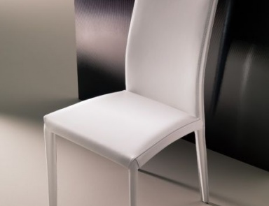 Chair with steel structure upholstered in leather Kefir, Bontempi Casa