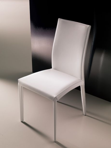 Chair with steel structure upholstered in leather Kefir, Bontempi Casa