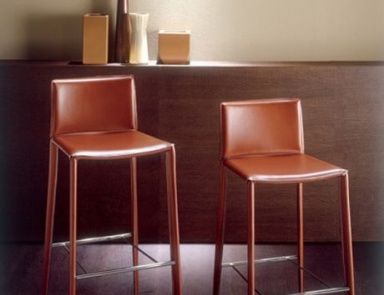 Bar stool on steel base, Linda, Bontempi Casa