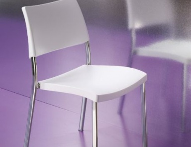 Stackable chair on a steel base, Liz, Bontempi Casa