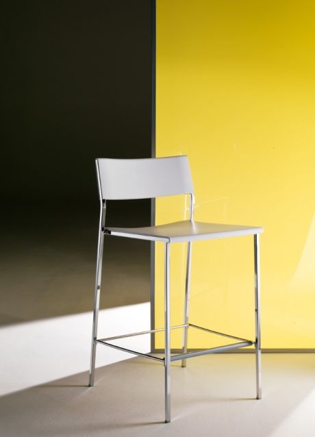 Bar stool on steel base, Midia, Bontempi Casa