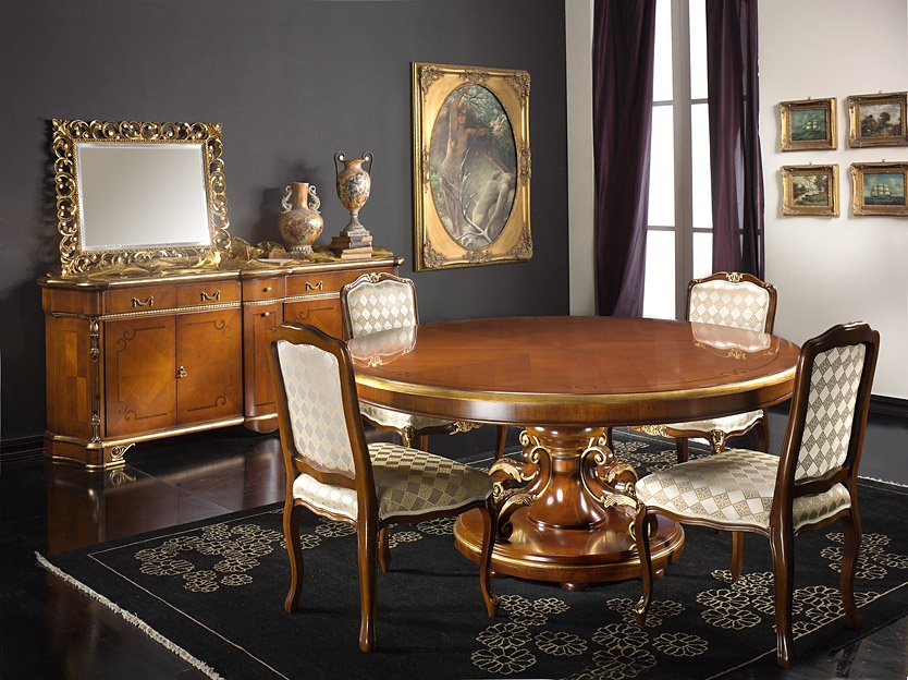 Set for the dining room, table, chair, Guerra Vanni