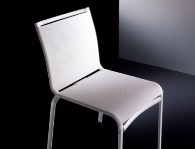 Stackable chair on a steel base, Net, Bontempi Casa