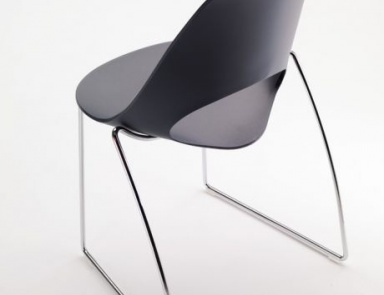 Stackable chair on a steel base, Shark, Bontempi Casa