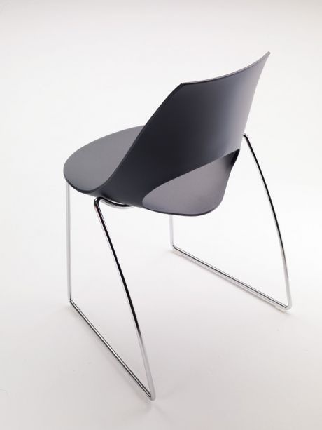 Stackable chair on a steel base, Shark, Bontempi Casa