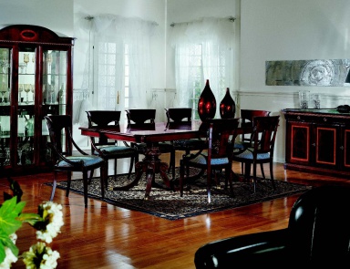 Set for the dining room, showcase, table, chair, Guerra Vanni