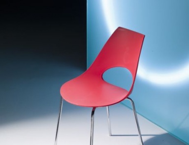 Stackable chair on a steel base, Shark, Bontempi Casa