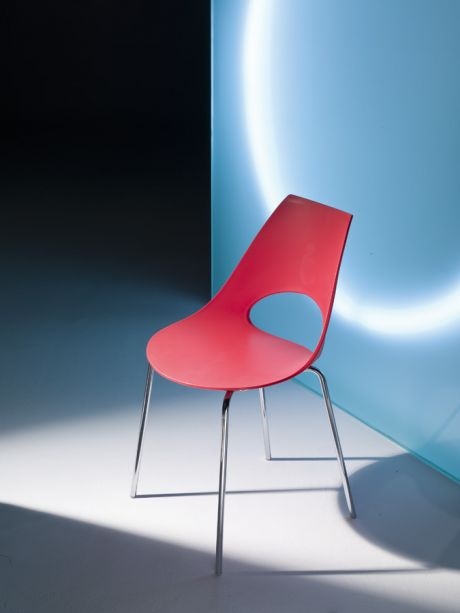 Stackable chair on a steel base, Shark, Bontempi Casa