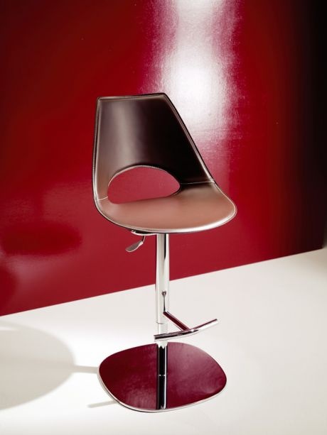 Bar stool on steel base, Shark, Bontempi Casa