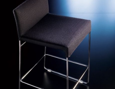 Bar stool on a steel base, Tweed, Bontempi Casa