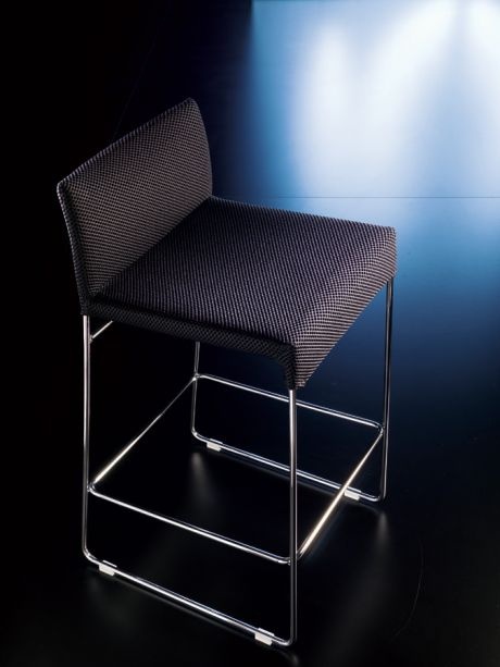 Bar stool on a steel base, Tweed, Bontempi Casa