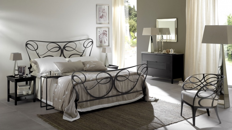 Double bed with high headboard Noe, Cantori