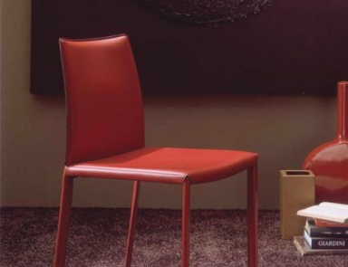 Chair on a metal frame, leather upholstery Fenice, Bontempi Casa