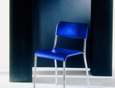 Stackable chair with frame made of chrome-plated metal Happy, Bontempi Casa