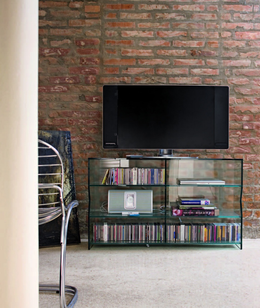 Bedside table for TV, Glass&Glass