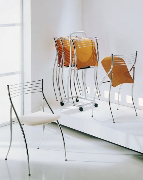 Folding chair on a metal frame Virgola, Bontempi Casa