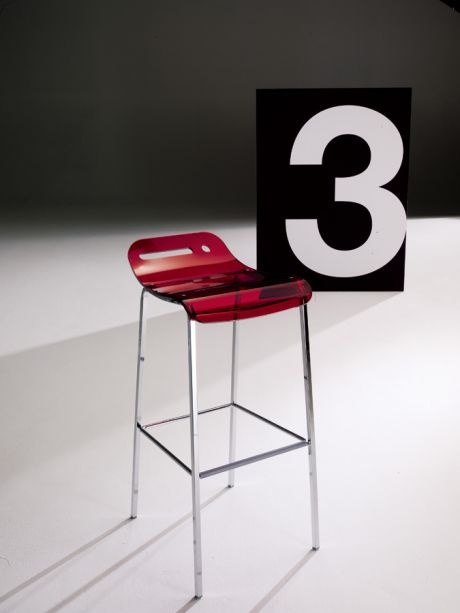 Bar stool with metal base Open by Bontempi Casa