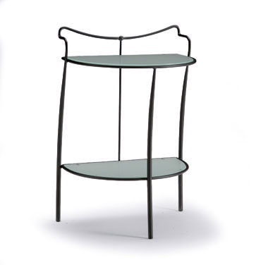 Bedside table made of metal with glass top Hilo, Bontempi Casa 