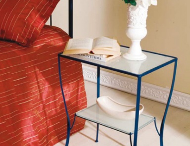 Bedside table made of metal with glass top Tosco, Bontempi Casa 