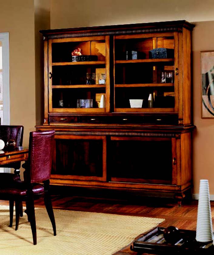 A snack bar with open and closed shelves, Decora