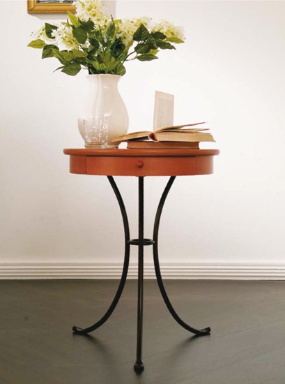 Bedside table made of metal with glass top Vincent, Bontempi Casa 