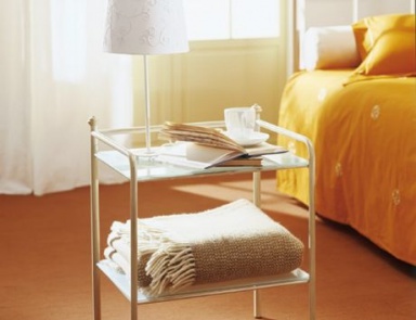 Bedside table made of metal with glass top Canova, Bontempi Casa 