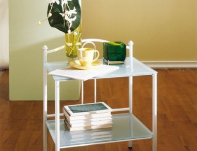 Bedside table made of metal with glass top Donatello, Bontempi Casa 