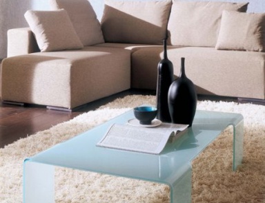 Coffee table in bent glass, Basic, Bontempi Casa