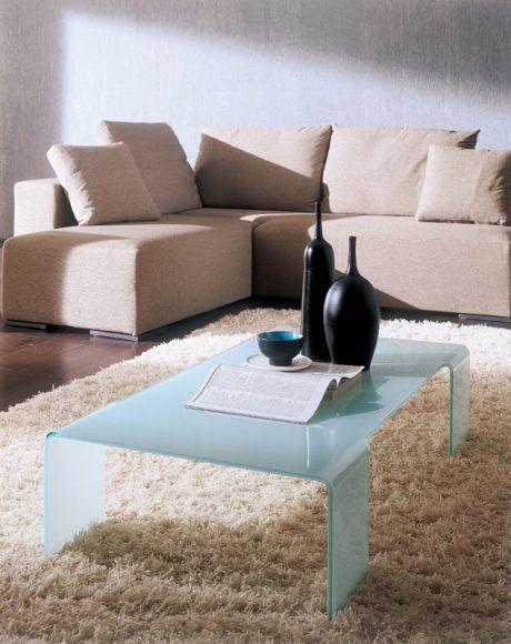 Coffee table in bent glass, Basic, Bontempi Casa