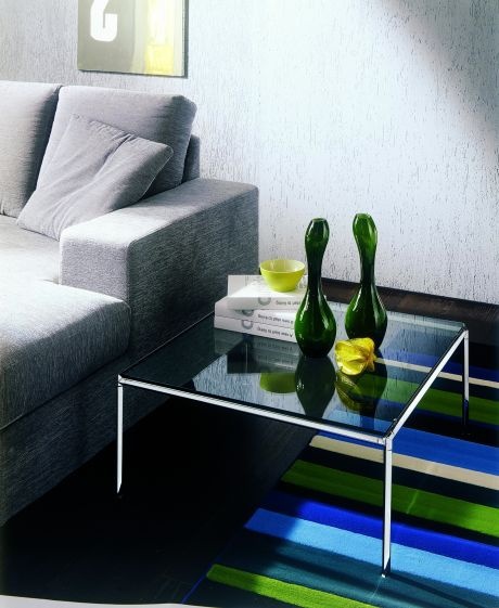 Coffee table metal with glass top Diagonal, Bontempi Casa