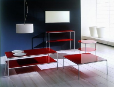 Coffee table metal with glass top Diagonal, Bontempi Casa