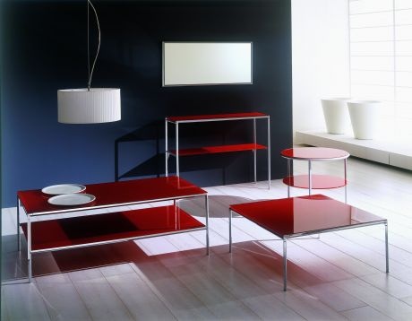 Coffee table metal with glass top Diagonal, Bontempi Casa