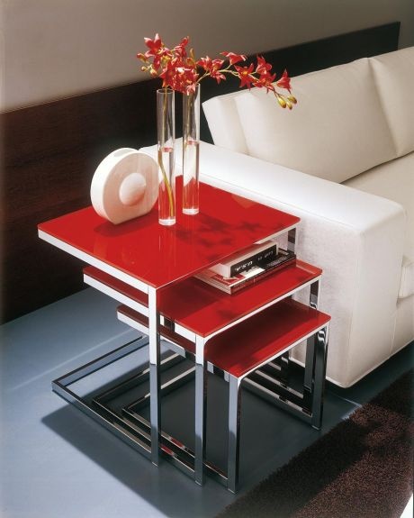 Coffee table metal with glass top Hiphop, Bontempi Casa