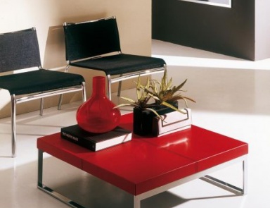 Metal coffee table with leather top Leather, Bontempi Casa