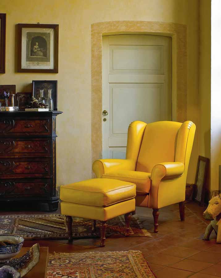 Leather chair with Ottoman from Biba Salotti