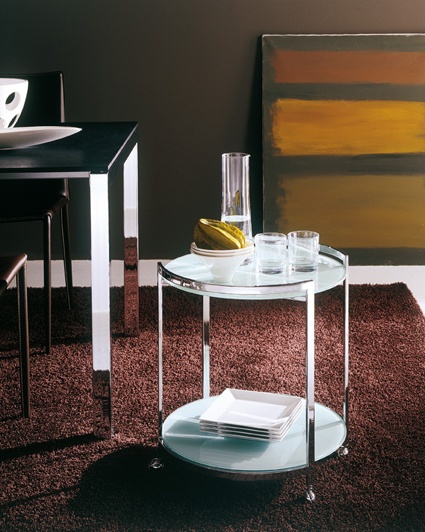 Coffee table metal with glass top Round, Bontempi Casa