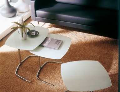 Coffee table metal with glass top Space, Bontempi Casa