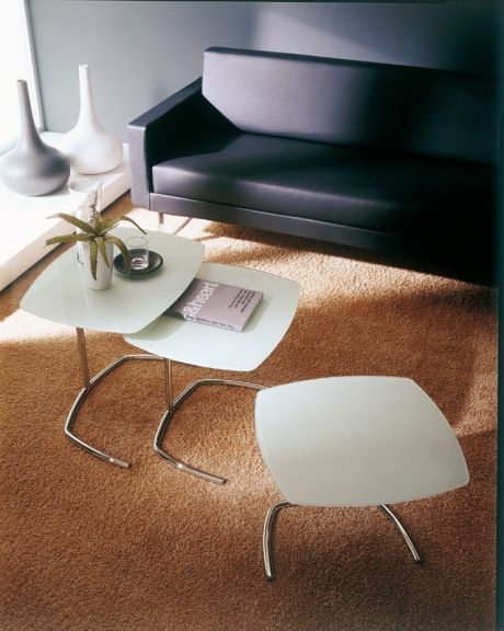 Coffee table metal with glass top Space, Bontempi Casa