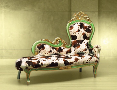 Daybed with wood karkom Opera, Morello Gianpaolo (glamorous soft furnishings)