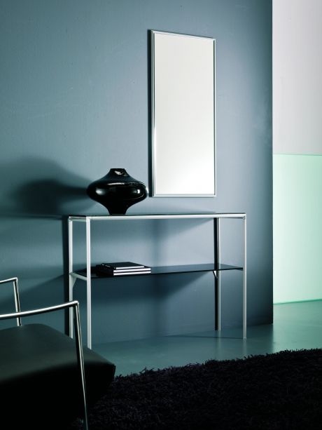 Rectangular wall mirror in a steel frame, Diagonal, Bontempi Casa