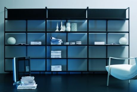 The rack on the basis of metal and glass shelves Elton, Bontempi Casa 