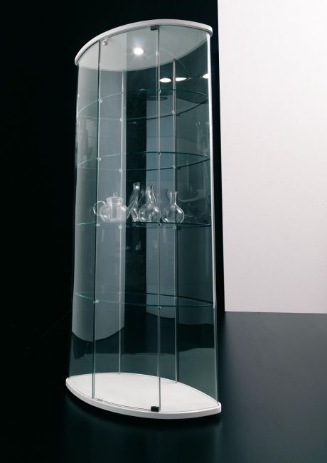 Elliptic showcase with glass shelves Lente, Bontempi Casa